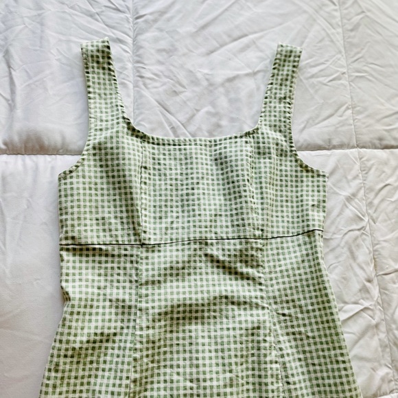 lulu’s Green & White Gingham Sleeveless Mini Dress 🌷xs - Picture 7 of 11